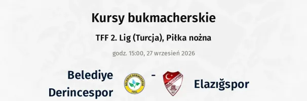 Belediye Derincespor - Elazığspor kursy bukmacherskie
