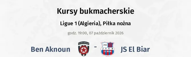 Ben Aknoun - JS El Biar kursy bukmacherskie