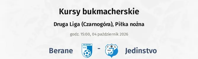 Berane - Jedinstvo kursy bukmacherskie