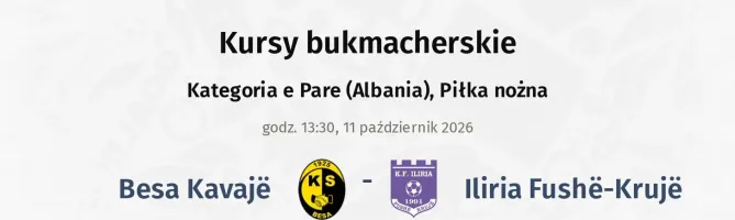 Besa Kavajë - Iliria Fushë-Krujë kursy bukmacherskie