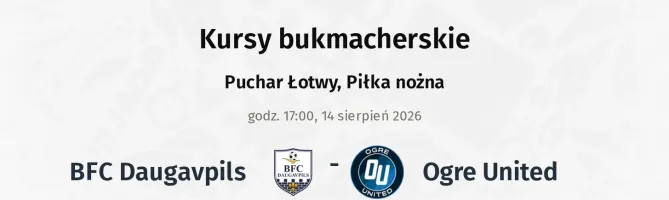 BFC Daugavpils - Ogre United kursy bukmacherskie