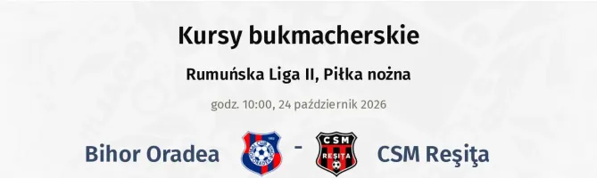 Bihor Oradea - CSM Reşiţa kursy bukmacherskie