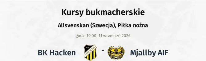 BK Hacken - Mjallby AIF kursy bukmacherskie
