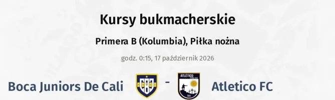 Boca Juniors De Cali - Atletico FC kursy bukmacherskie