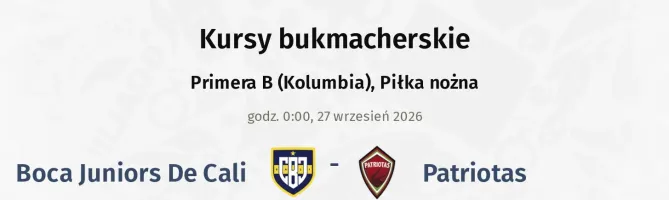 Boca Juniors De Cali - Patriotas kursy bukmacherskie
