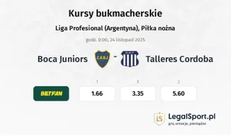 Boca Juniors - Talleres Cordoba kursy bukmacherskie