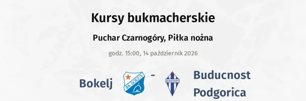 Bokelj - Buducnost Podgorica kursy bukmacherskie