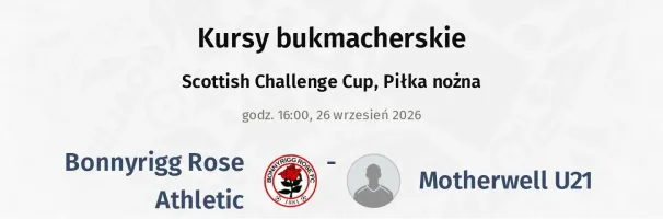 Bonnyrigg Rose Athletic - Motherwell U21 kursy bukmacherskie