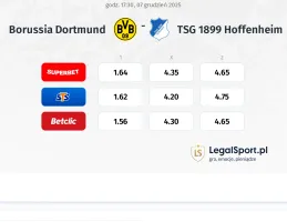 Borussia Dortmund - TSG 1899 Hoffenheim kursy bukmacherskie