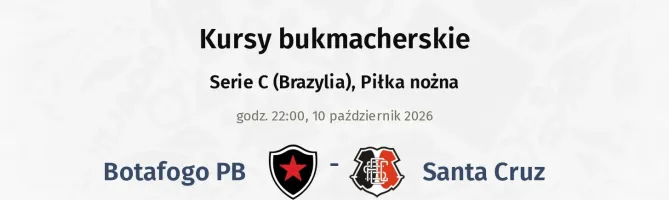 Botafogo PB - Santa Cruz kursy bukmacherskie