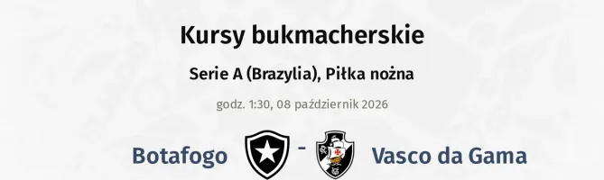 Botafogo - Vasco da Gama kursy bukmacherskie