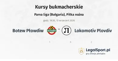 Botew Płowdiw - Lokomotiv Plovdiv kursy bukmacherskie