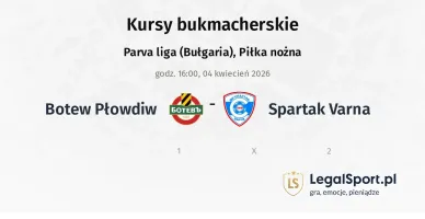 Botew Płowdiw - Spartak Varna kursy bukmacherskie