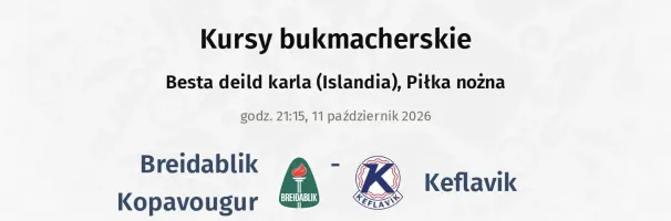 Breidablik - Keflavik kursy bukmacherskie