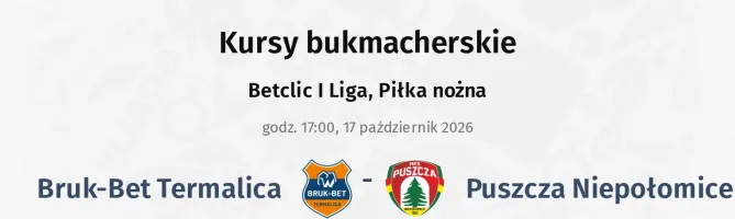 Bruk-Bet Termalica - Puszcza Niepołomice kursy bukmacherskie