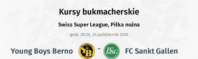 BSC Young Boys - FC Sankt Gallen kursy bukmacherskie