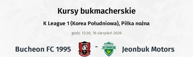 Bucheon FC 1995 - Jeonbuk Motors kursy bukmacherskie