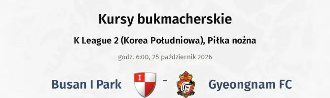 Busan I Park - Gyeongnam FC kursy bukmacherskie