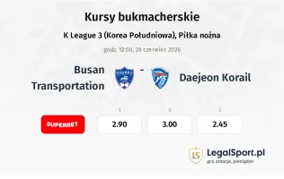 Busan Transportation - Daejeon Korail kursy bukmacherskie