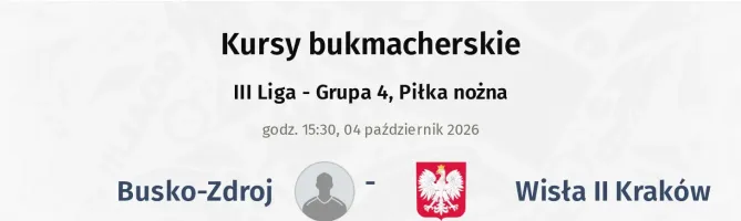 Busko-Zdroj - Wisła Kraków II kursy bukmacherskie