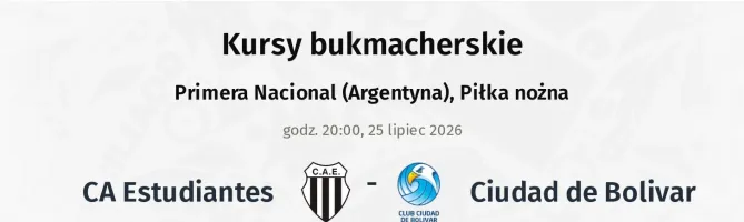 CA Estudiantes - Ciudad de Bolivar kursy bukmacherskie