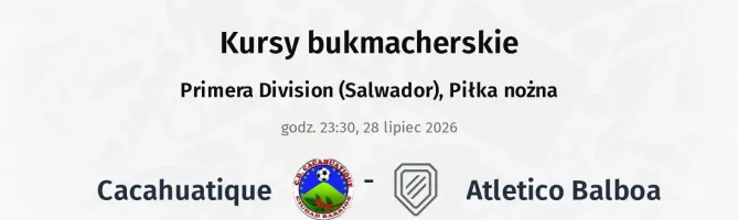 Cacahuatique - Atletico Balboa kursy bukmacherskie