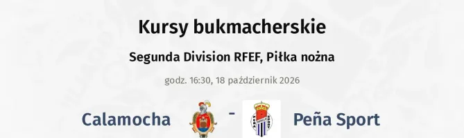 Calamocha - Peña Sport kursy bukmacherskie