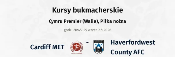 Cardiff MET - Haverfordwest County AFC kursy bukmacherskie