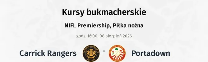 Carrick Rangers - Portadown kursy bukmacherskie