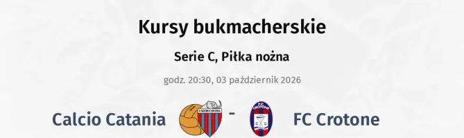Catania - Crotone kursy bukmacherskie