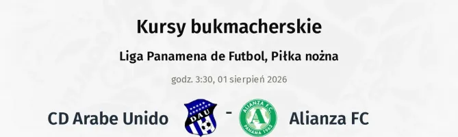 CD Arabe Unido - Alianza FC kursy bukmacherskie