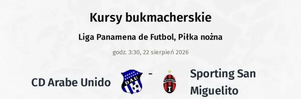 CD Arabe Unido - Sporting San Miguelito kursy bukmacherskie