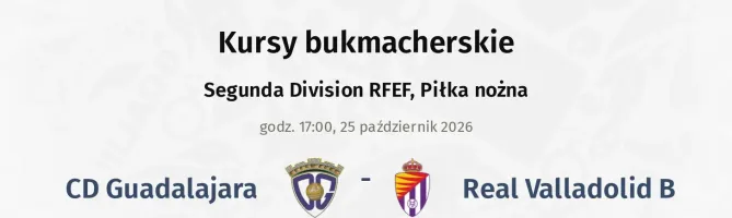 CD Guadalajara - Real Valladolid B kursy bukmacherskie
