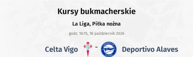 Celta Vigo - Deportivo Alaves kursy bukmacherskie