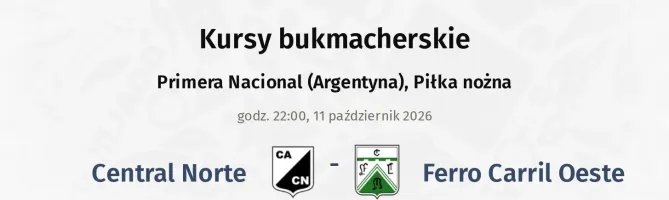 Central Norte - Ferro Carril Oeste kursy bukmacherskie