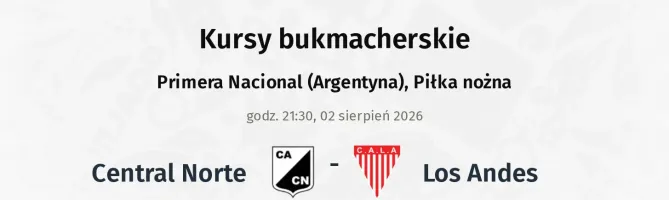 Central Norte - Los Andes kursy bukmacherskie
