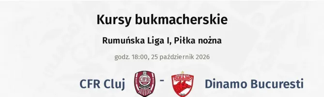 CFR 1907 Cluj - Dinamo Bucuresti kursy bukmacherskie