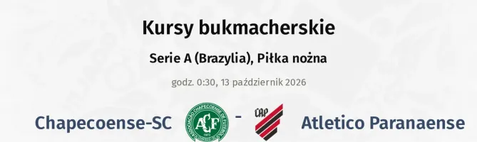 Chapecoense-sc - Atletico Paranaense kursy bukmacherskie