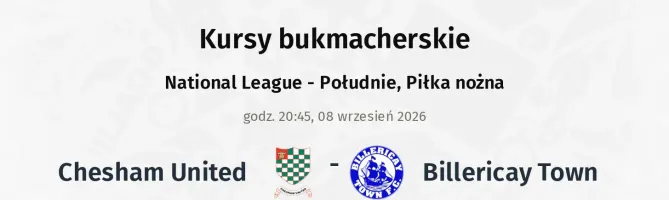 Chesham United - Billericay Town kursy bukmacherskie
