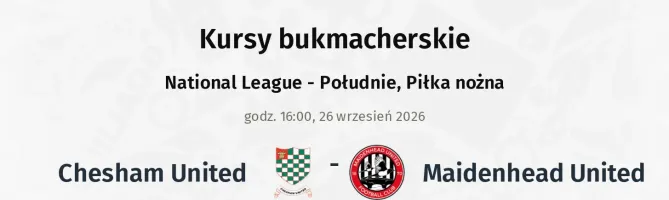 Chesham United - Maidenhead United kursy bukmacherskie