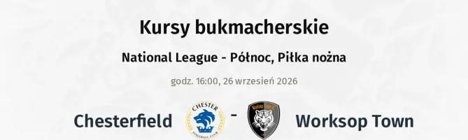 Chester FC - Worksop Town kursy bukmacherskie