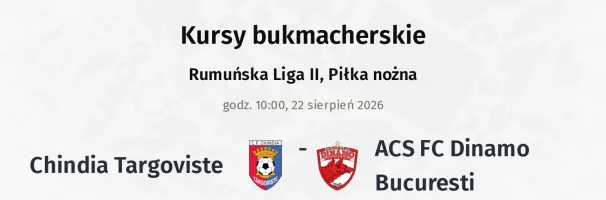 Chindia Targoviste - ACS FC Dinamo Bucuresti kursy bukmacherskie