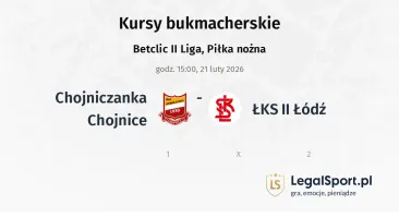 Chojniczanka Chojnice - ŁKS Łódź II kursy bukmacherskie