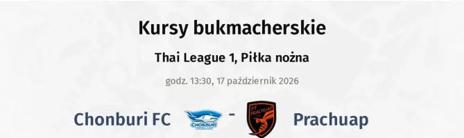 Chonburi FC - Prachuap kursy bukmacherskie