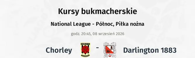 Chorley - Darlington 1883 kursy bukmacherskie