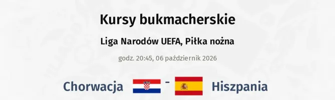 Chorwacja - Hiszpania kursy bukmacherskie