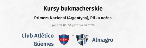 Club Atlético Güemes - Almagro kursy bukmacherskie