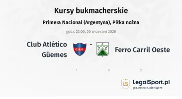 Club Atlético Güemes - Ferro Carril Oeste kursy bukmacherskie