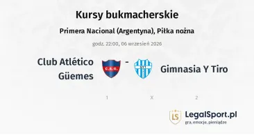 Club Atlético Güemes - Gimnasia Y Tiro kursy bukmacherskie