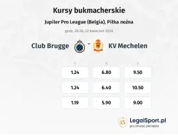 Club Brugge - KV Mechelen kursy bukmacherskie